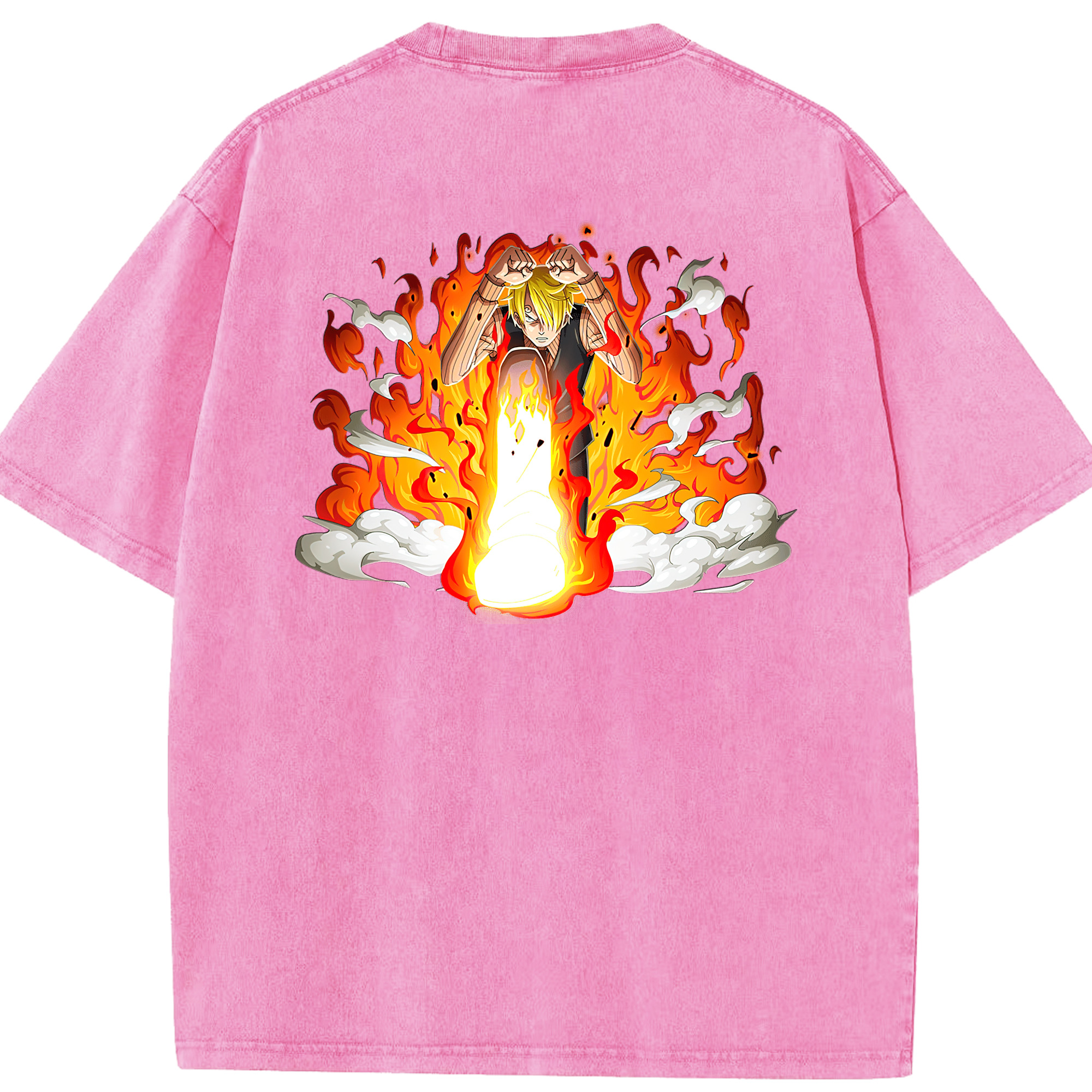 ワンピース サンジ ONE PIECE Sanji 綿100% ヴィンテージ風 半袖Tシャツ（背面プリント）